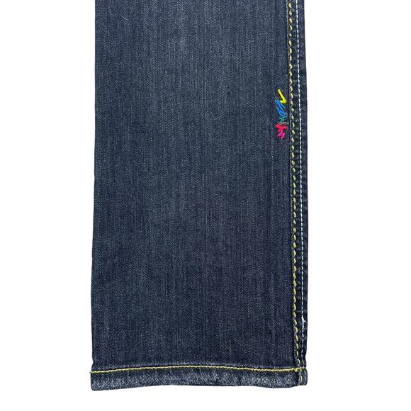 COOGI Rainbow Embellished Straight Leg Jeans Dark Wash Size 1/2 28x32 - Picture 5 of 12